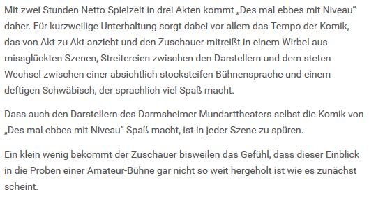 "Komik wie zu Loriots Zeiten" Artikel aus SZBZ.de von Matthias Staber mit freundlicher Genehmigung der Redaktion